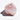 Single rough rose quartz gemstone, with soft pink translucence, resting on a white background.